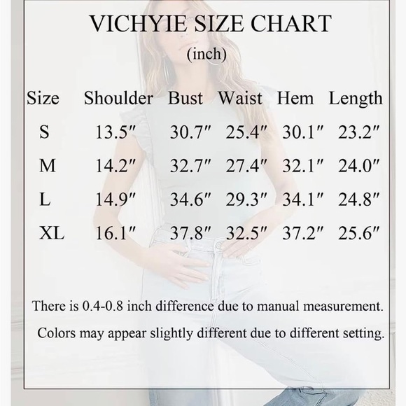 Woman’s Ruffle Sleeve Ribbed Short Sleeve Shirt - Picture 5 of 5